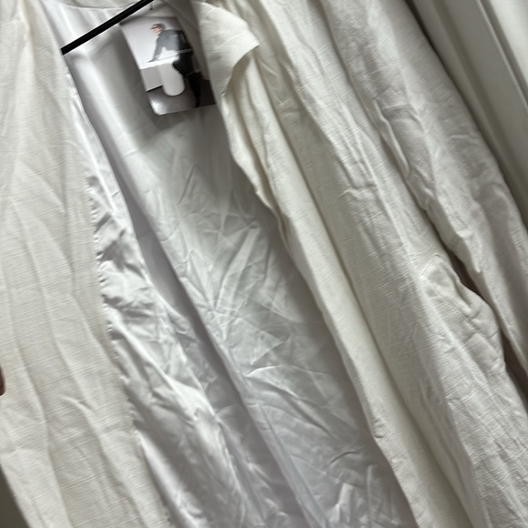Naked wardrobe white linen satin white inside trench jacket size medium - Picture 5 of 5